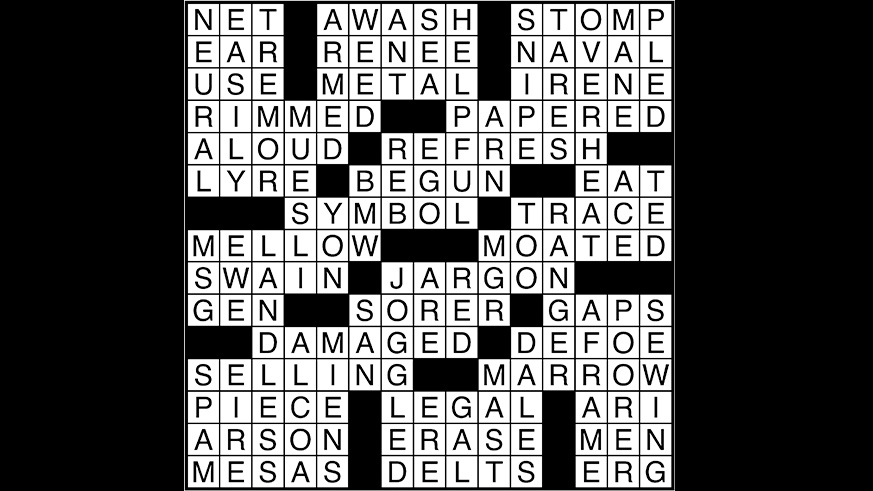Crossword puzzle answers: September 29, 2017