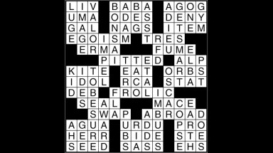 Crossword puzzle answers: May 8, 2018