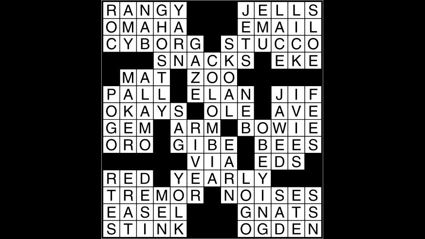 Crossword puzzle answers: May 10, 2018