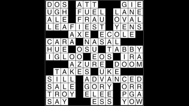 Crossword puzzle answers: May 11, 2018