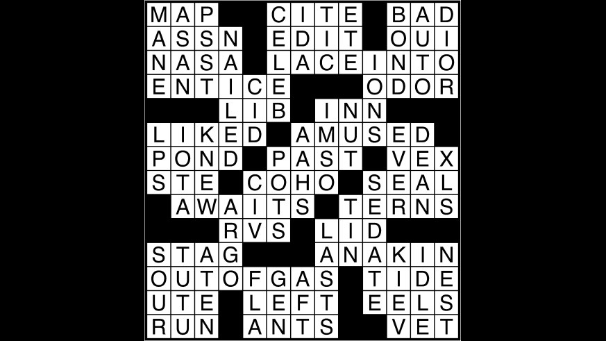 Crossword puzzle answers: May 14, 2018