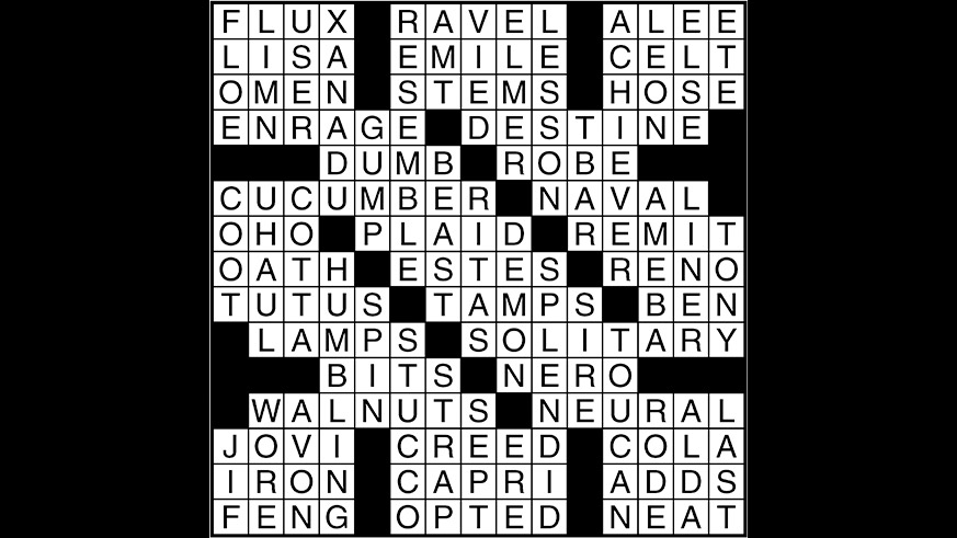 Crossword puzzle answers: August 10, 2017
