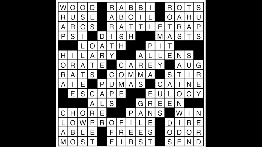 Metro crossword puzzle answers for August 16, 2018