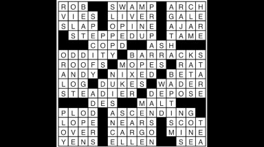 Crossword puzzle answers: August 23, 2018