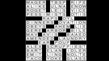 Crossword puzzle answers: July 12, 2017