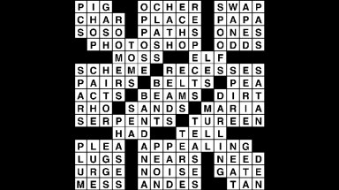 Crossword puzzle answers: September 25, 2018