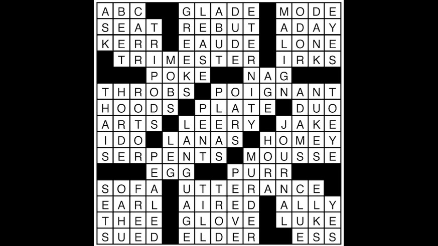 Metro Crossword Puzzle Answers: September 5, 2018