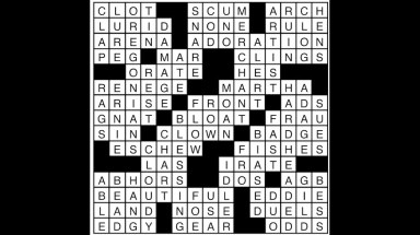 Crossword puzzle answers: September 7, 2018