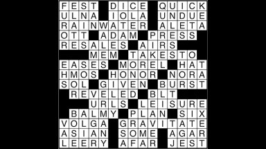 Crossword puzzle answers: January 12, 2018