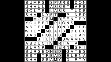Crossword puzzle answers: January 4, 2018