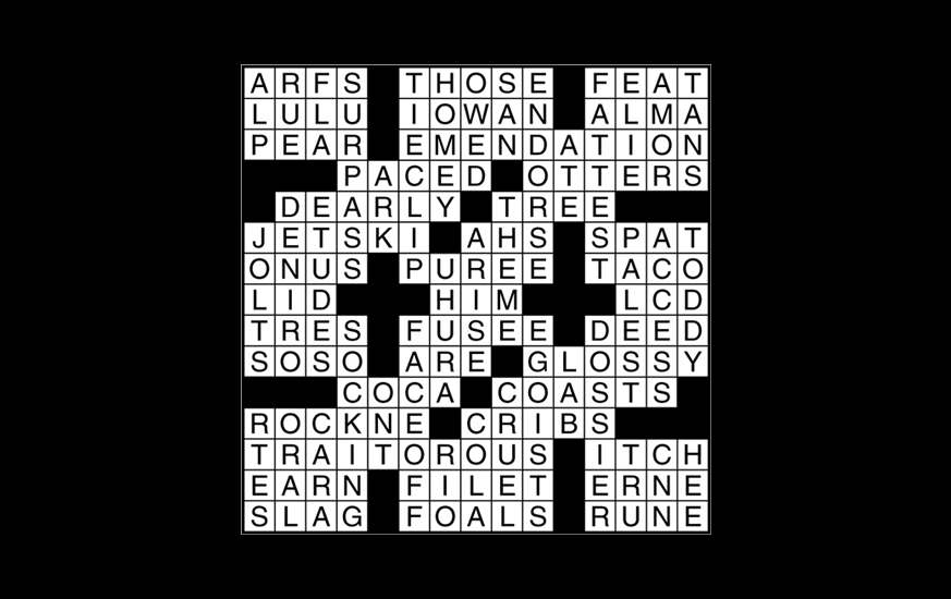 Crossword puzzle answers: April 4, 2017