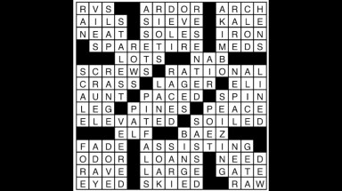 Crossword puzzle answers: August 27, 2018