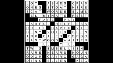 Crossword puzzle answers: September 10 2018