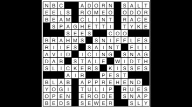 Crossword puzzle answers: September 19, 2018