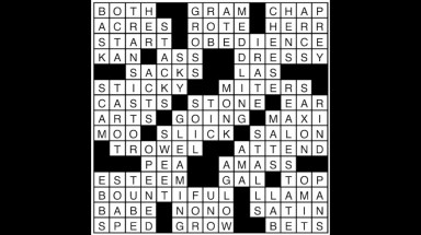 Crossword puzzle answers: September 21, 2018