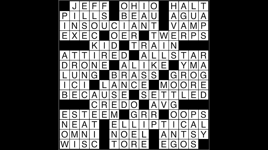 Crossword puzzle answers: July 24, 2017