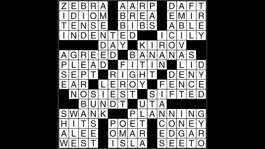 Crossword puzzle answers: June 19, 2017
