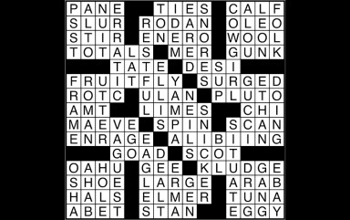 Crossword puzzle answers: March 31, 2017