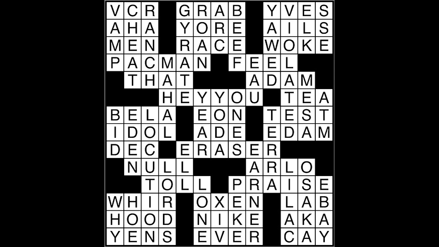 Crossword puzzle answers: April 10, 2018