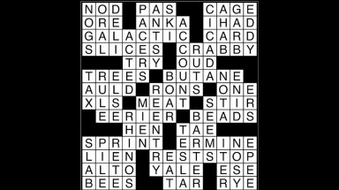 Crossword puzzle answers: April 17, 2018
