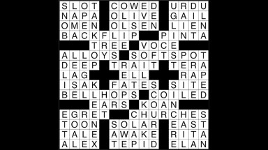 Crossword puzzle answers: August 28, 2017