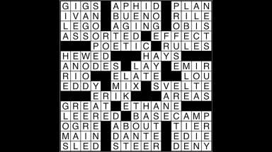 Crossword puzzle answers: December 4, 2017