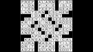 Crossword puzzle answers: November 13, 2017