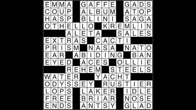 Crossword puzzle answers: November 6, 2017