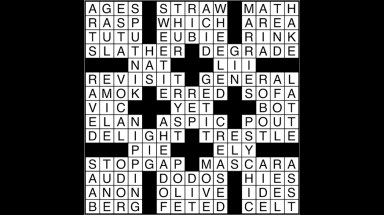 Crossword puzzle answers: October 24, 2017