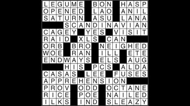 Crossword puzzle answers: September 11, 2017