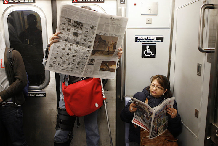 Lawsuits filed in federal and state courts in Manhattan allege that only 112 of New York City's 472 subway stations are wheelchair-accessible.