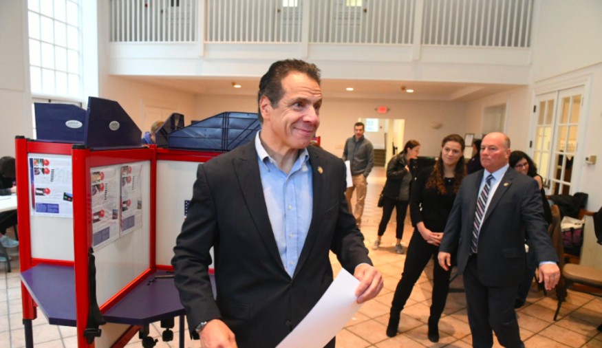 Moments after polls closed in New York, incumbent Gov. Andrew Cuomo, seen above voting in the midterm election, won his third term in office. (Twitter/AndrewCuomo)