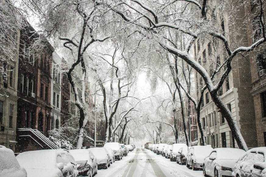 With nearly 5 inches already recorded, New York City is in the midst of its biggest April snowstorm since 2003.