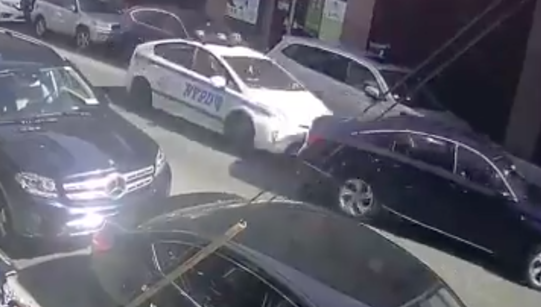 WATCH: NYPD traffic vehicle caught on camera slamming into cars