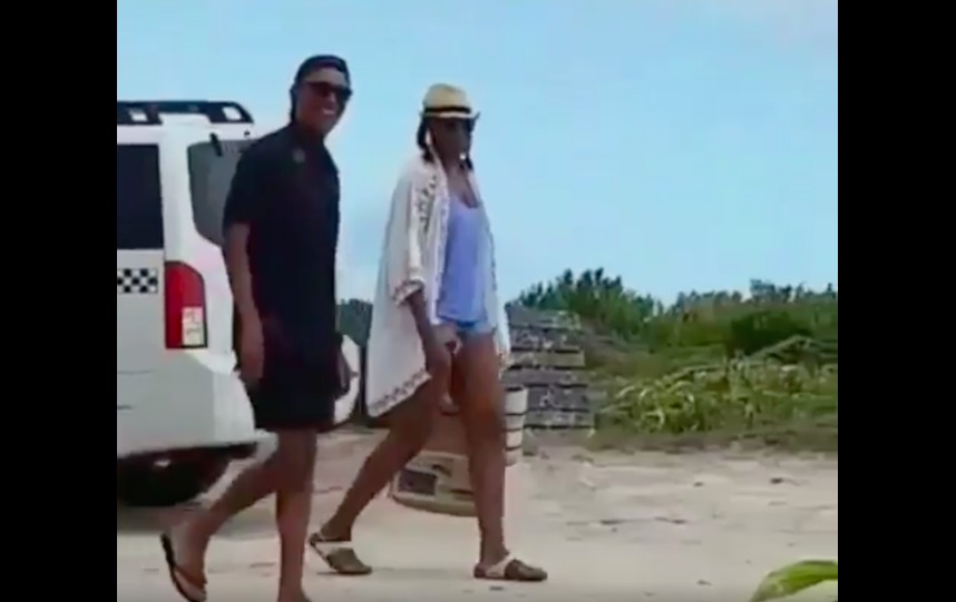 VIDEO: The Obamas enjoy a stroll on the beach while on vacation