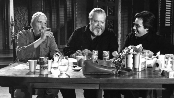 John Huston, Orson Welles and Peter Bogdanovich talking The Other Side Of The Wind