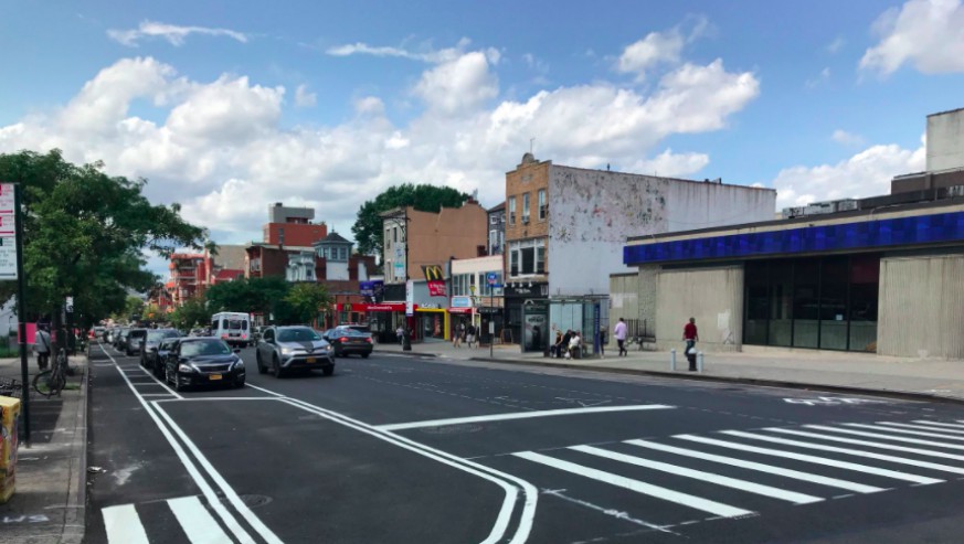 Safer crossings and protected bike lanes are among the traffic enhancements coming to a dangerous Park Slope intersection, where two young children were fatally struck in March. (Twitter/@bradlander)