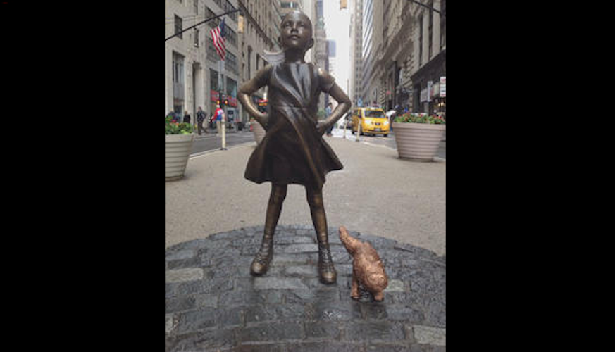 Urinating dog statue briefly fought back against Wall Street’s ‘Fearless