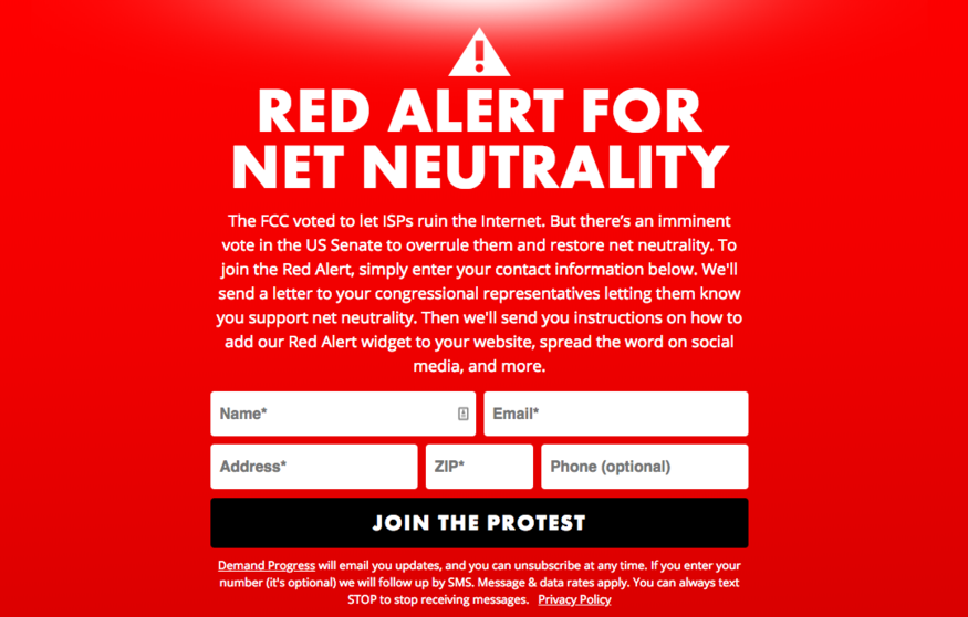 Red Alert to save Net Neutrality