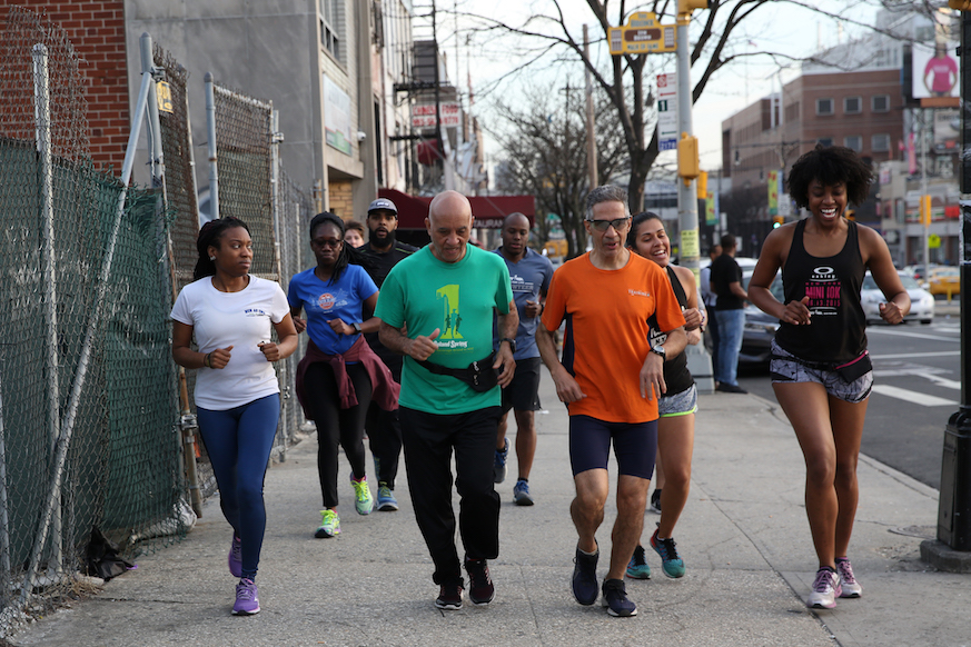 Runners with the Bronx Sole group get a workout and a bit of local history