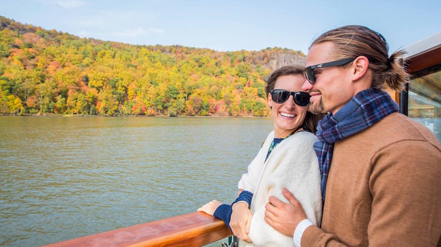 Sail NYC has several options for seeing upstate New York's fall foliage, from a brunch cruise to a trip to Poughkeepsie. Credit: Facebook