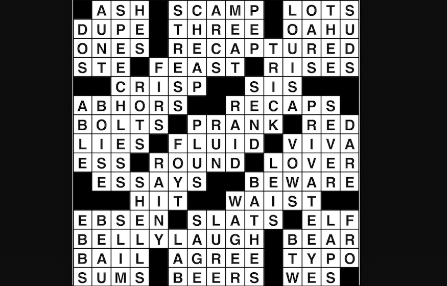 Crossword puzzle, Wander Words answers: May 10, 2019