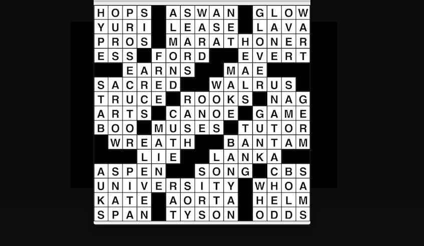 Crossword puzzle, Wander Words answers: May 22, 2019