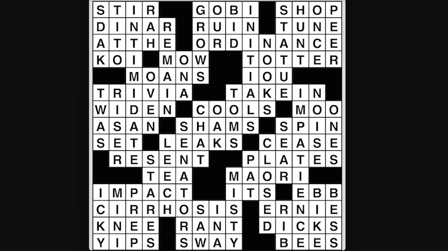Crossword puzzle, Wander Words answers: June 5, 2019