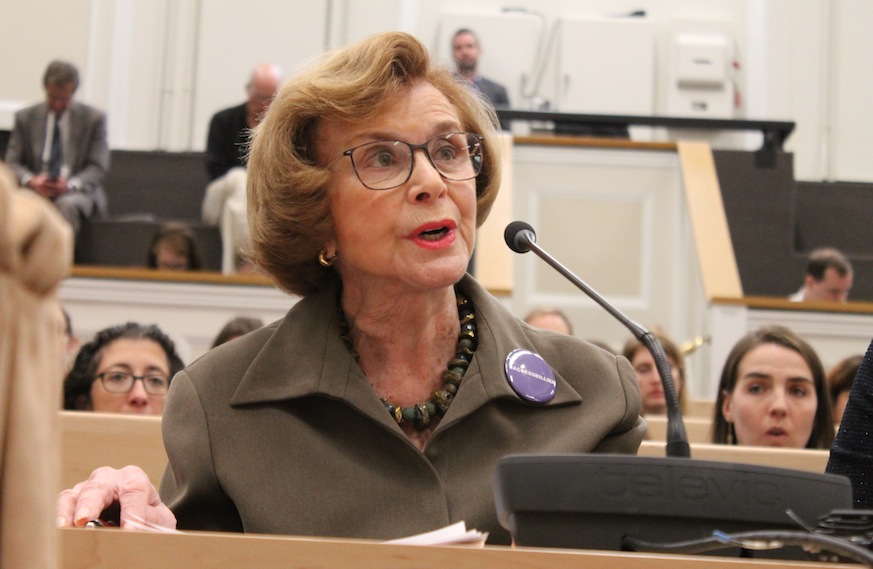 Sen. Harriette Chandler told lawmakers Tuesday her bill "ensures that no changes at the federal level" could impact women's contraceptive access in Massachusetts. [Photo: Sam Doran/SHNS