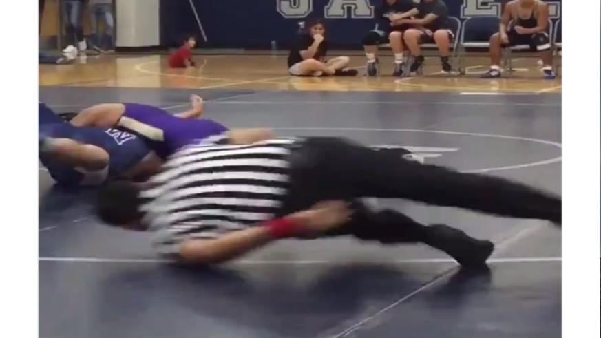 Sliding wrestling ref, video