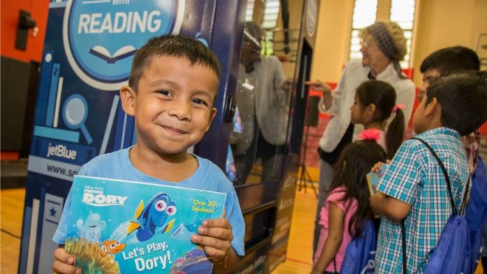 New York is in the running to win 100,000 free kids books as part of JetBlue’s Soar with Reading initiative.
