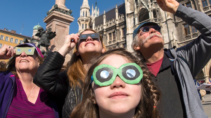 You'll neeed special viewing glasses for the eclipse. Credit: Getty Images