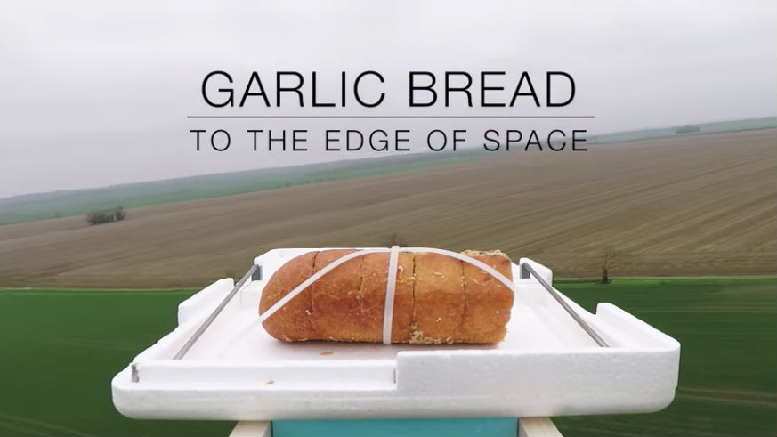 Space Garlic Bread experiment by YouTuber Tom Scott