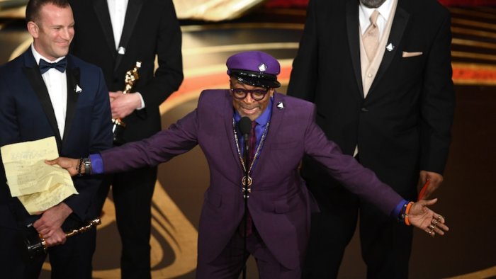 Spike Lee accepts the Adapted Screenplay award for 'BlacKkKlansman' onstage during the 91st Annual Academy Awards at Dolby Theatre on February 24, 2019 in Hollywood, California.